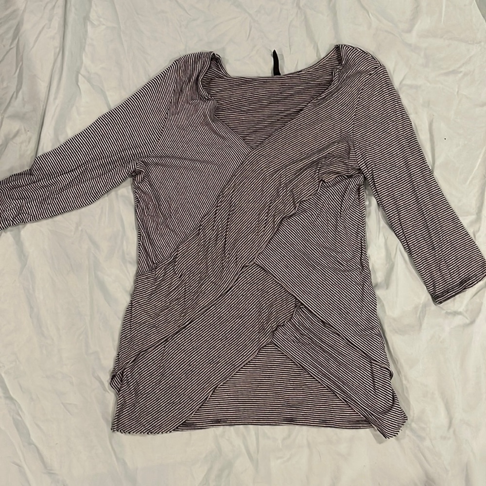 Black and grey stripped blouse
